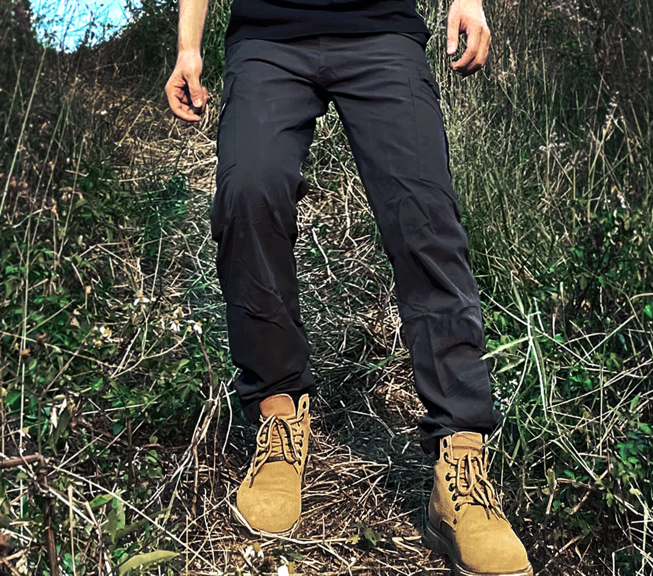 EXEKE Men's Cargo Work Pants - Lightweight Tactical Hiking Pants for Outdoor Adventures, Camping & Construction Work - Durable Utility Pants with Multiple Pockets