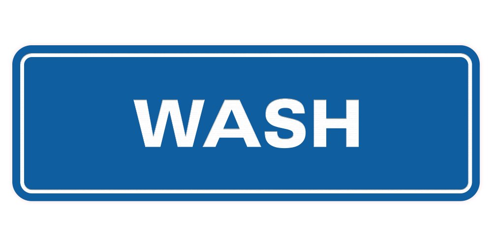 ByLITA Blue Wash Sign - Medium for Laundry & Restrooms