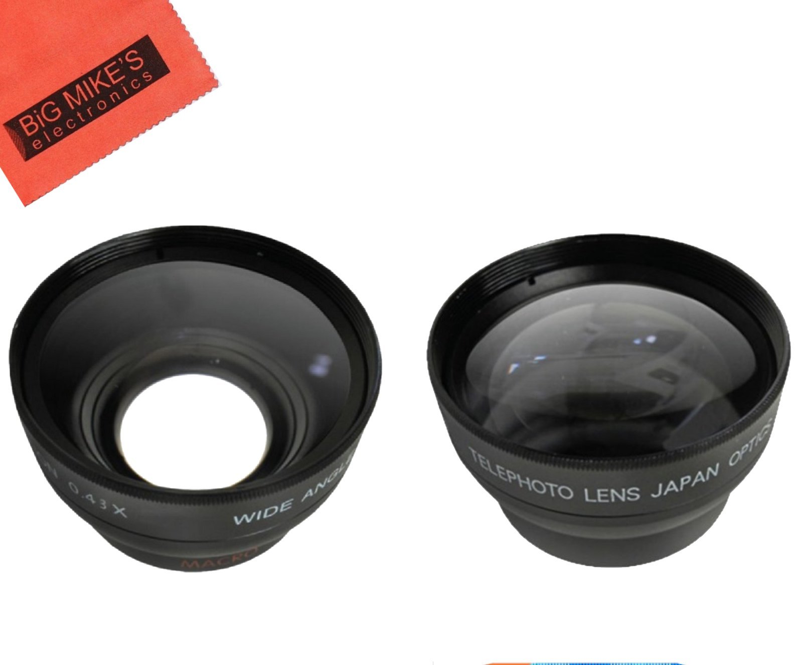 Canon Vixia HF R80/R82/R800/R70/R72/R700/R30/R32/HFM40/HFM41/HFM50/HFM52/HFM400/HFM500 Camcorder Lens Kit - 43mm 2.2X Telephoto & 0.43X Wide Angle Lens with Macro for Professional Videography & Travel Filming