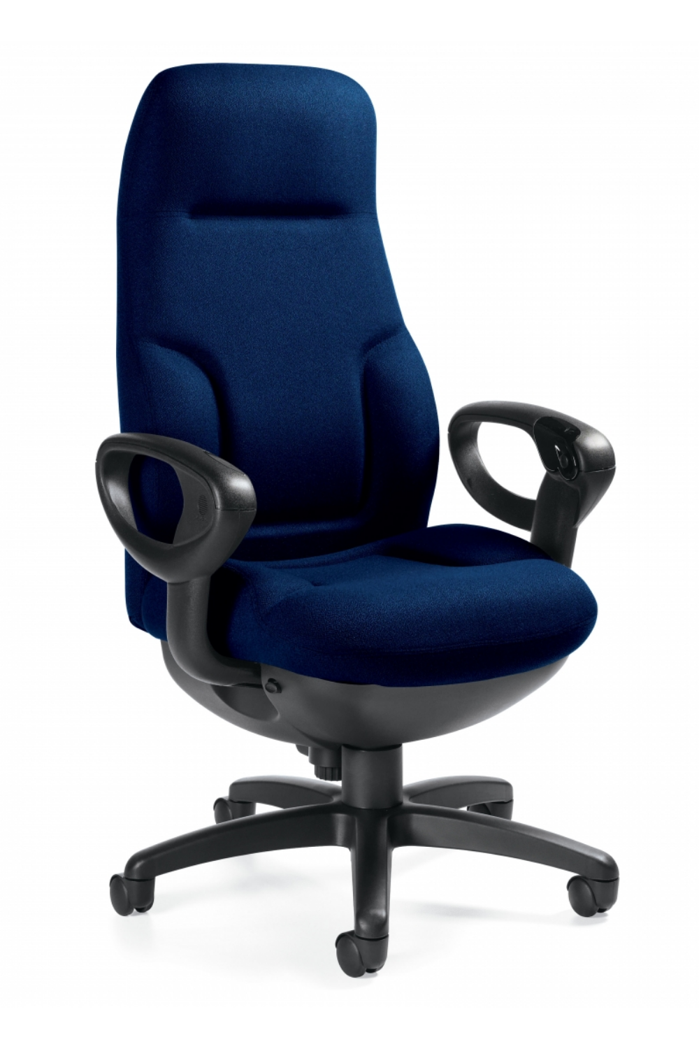 Concorde High Back Executive Office Chair - Navy Genuine Leather, 350lb Weight Capacity, 24HR Synchro-Tilt Mechanism - Perfect for Long Work Hours in Home & Corporate Offices (Model 2424)