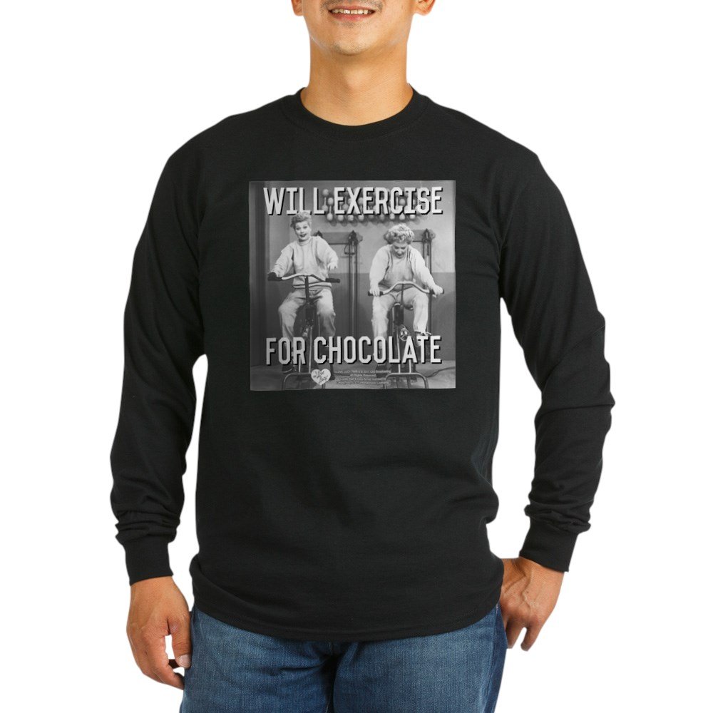Funny Lucy & Ethel Exercise Vintage Long Sleeve T-Shirt - Women's Retro TV Show Tee for Workout & Casual Wear
