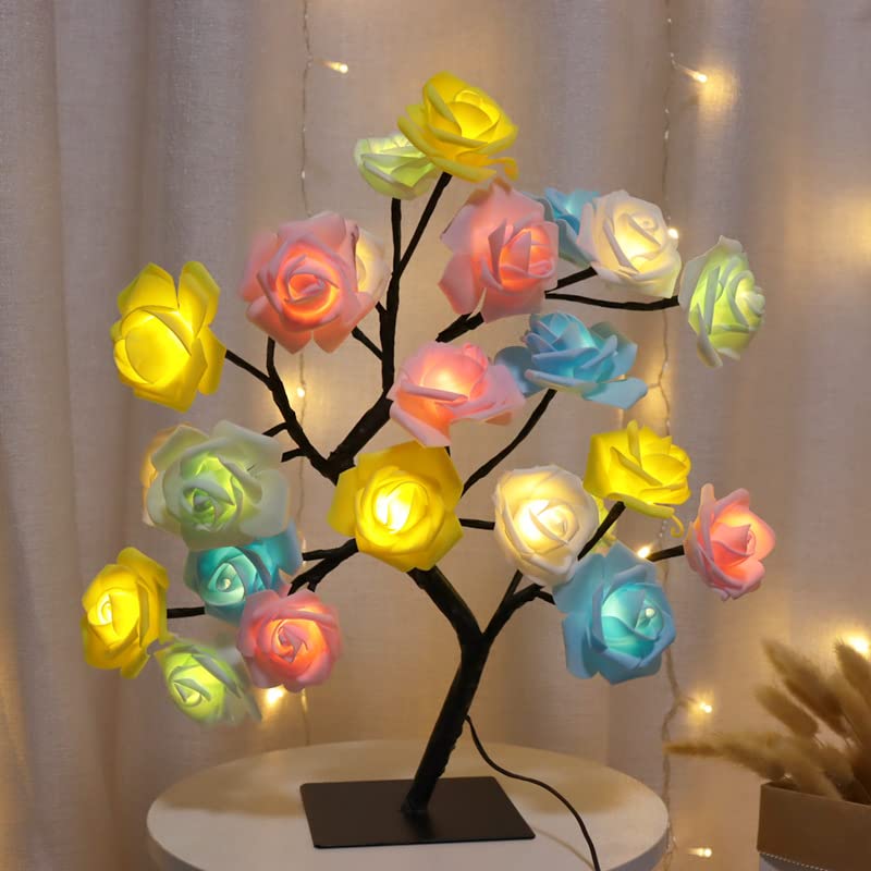 SIGEYI Rose Tree Lamp - Romantic LED Flower Table Light for Bedroom, Wedding, Valentine's Day Decor | Perfect Night Light Gift for Women & Girls (Choose Your Color) | Creates Cozy Ambiance for Date Nights & Home Decor