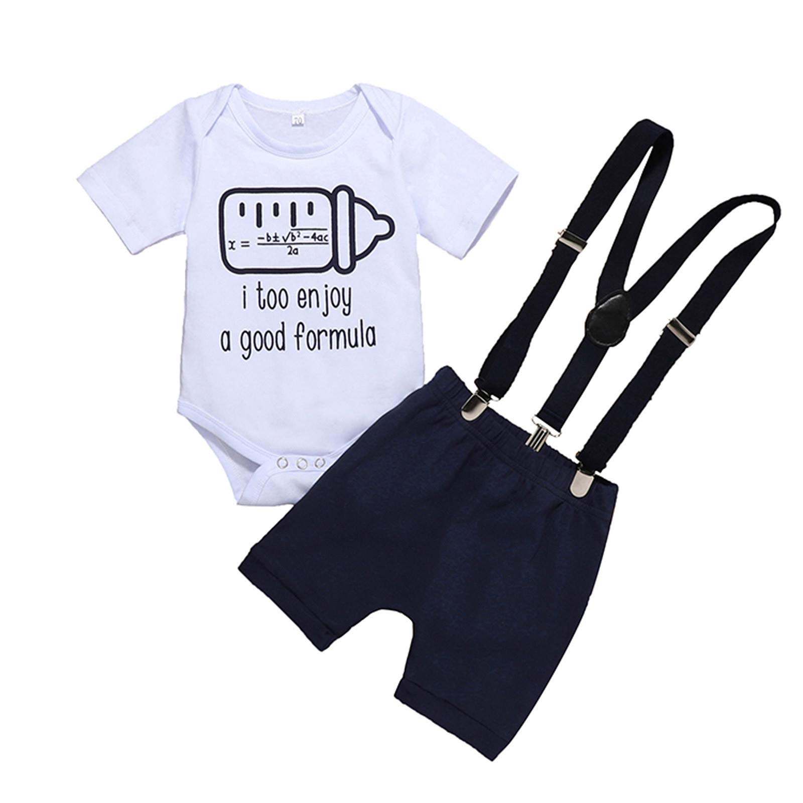 Letter Print Baby Romper Set - Boys & Girls Suspender Outfits & Sweatsuit - Perfect for Playdates, Photoshoots & Everyday Wear