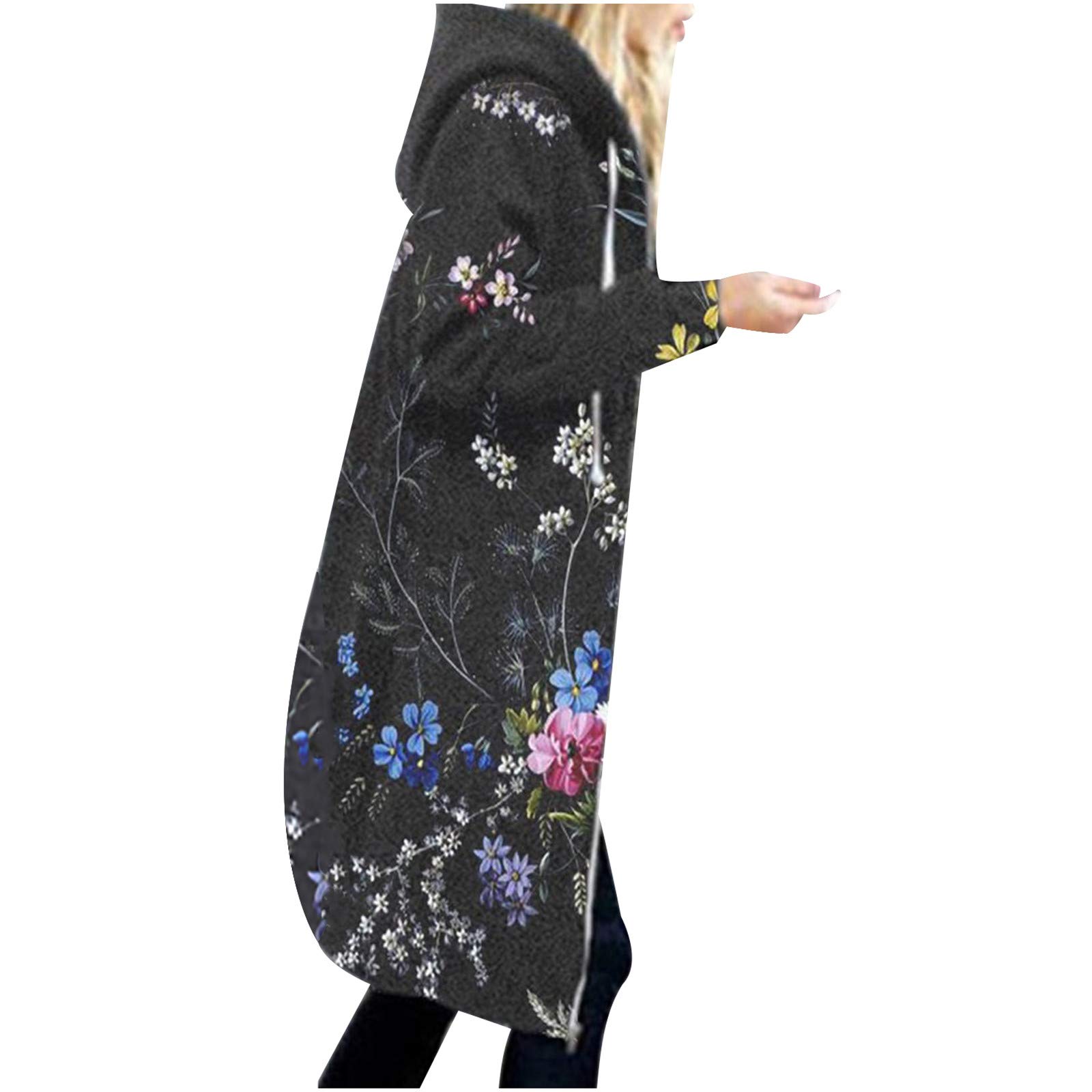 Women's Long Knit Cardigan Sweater - Soft Warm Blend Hooded Outerwear Coat with Print | Perfect for Fall, Winter & Casual Outfits