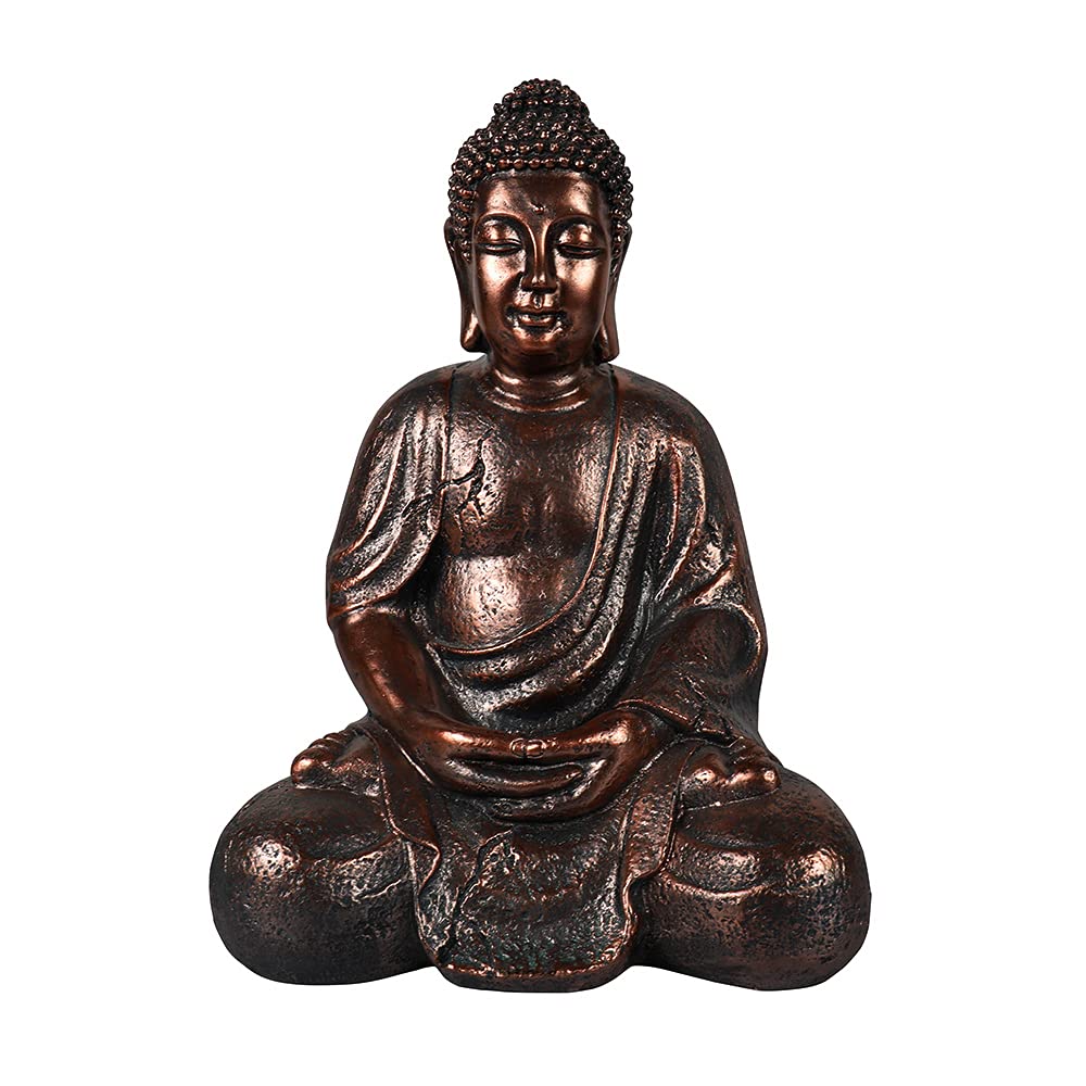 16.1 Inch Zen Buddha Statue for Indoor & Outdoor Decor - Perfect for Garden, Patio, Yard, Deck & Home Meditation Space | Durable Feng Shui Sculpture for Peaceful Ambiance