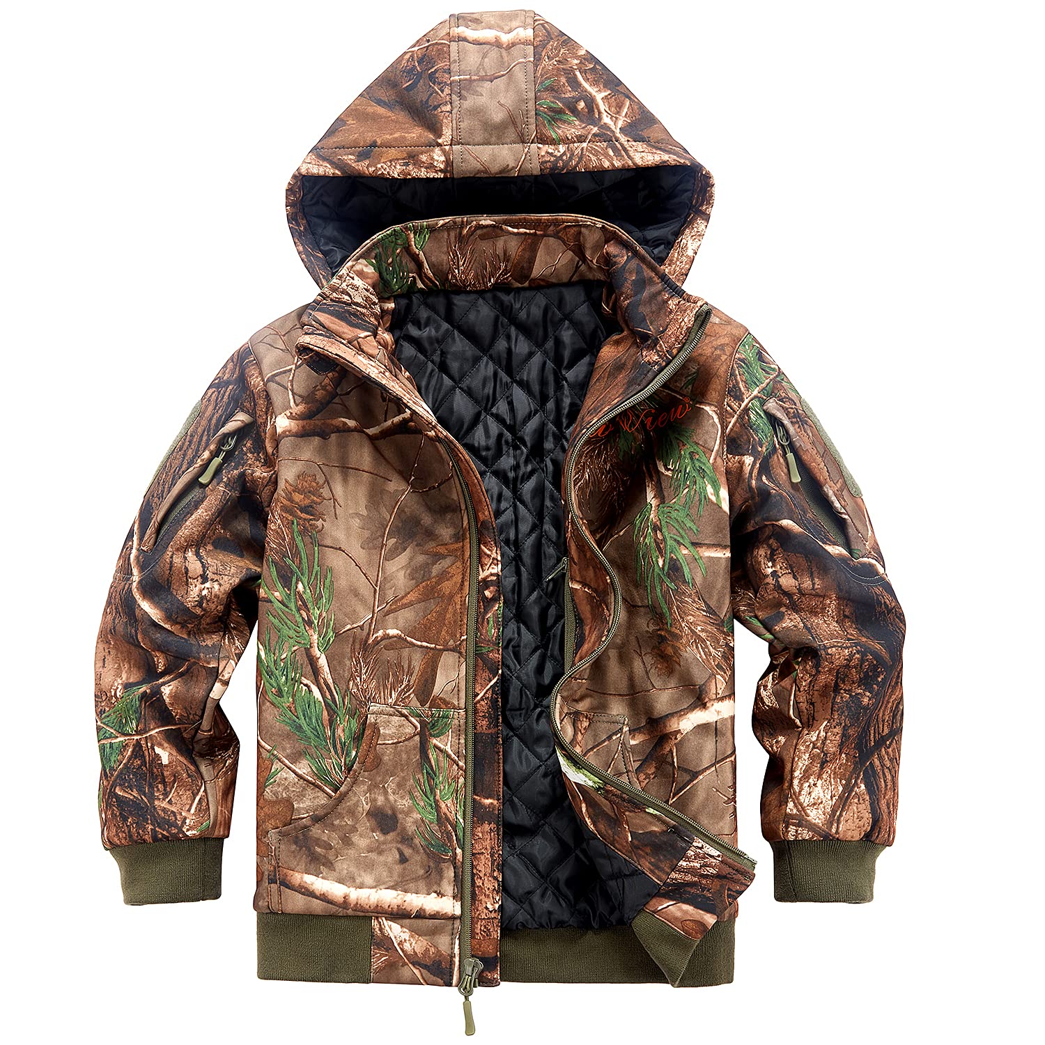 **Upgraded Kids Hunting Jacket - Thickened Silent Water-Resistant Camo Hoodie for Boys & Girls | Perfect for Outdoor Adventures, Hunting & Camping**