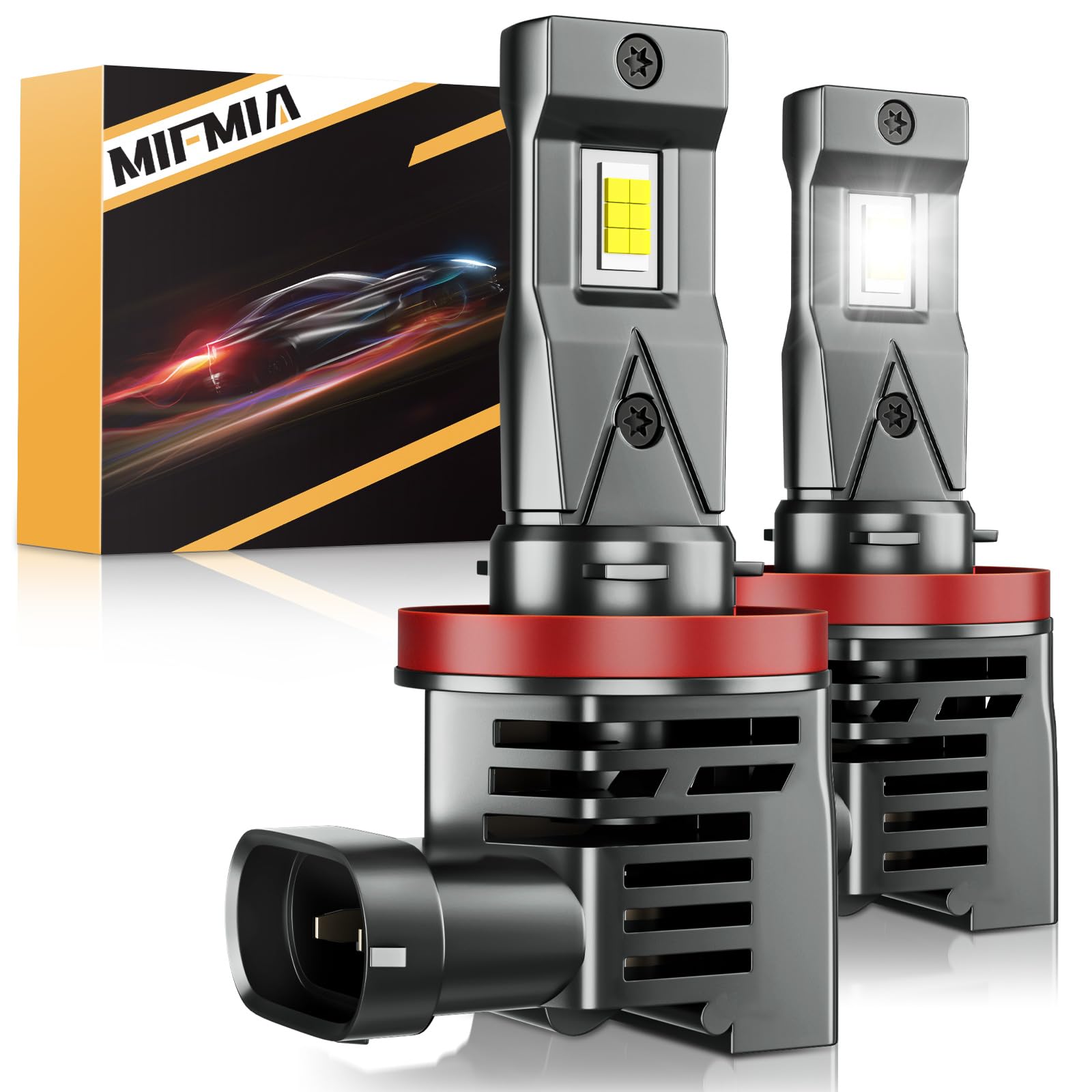 H11 LED Bulbs for Cars - H8 H9 H16 Fog Lights 30000LM Super Bright 900% Brighter, Plug and Play 6500K Cool White LED Fog Light Bulbs with Cooling Fan, IP68 Waterproof - Perfect for Night Driving & Off-Road Adventures (Pack of 2)