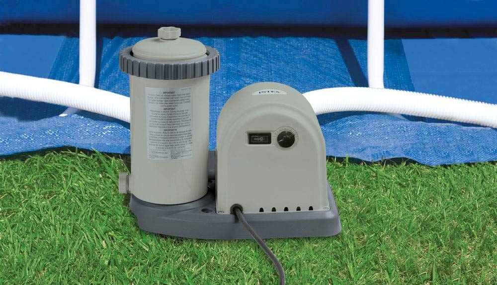 Intex 1500 GPH Above Ground Pool Pump with Plunger Valve Replacement - High Performance Swimming Pool Filter System for Backyard, Inflatable Pools & Spa Maintenance
