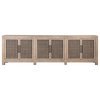 Handmade Designer Natural Wood Six-Door Sideboard Buffet Cabinet - Stylish Storage for Dining Room, Living Room & Entryway