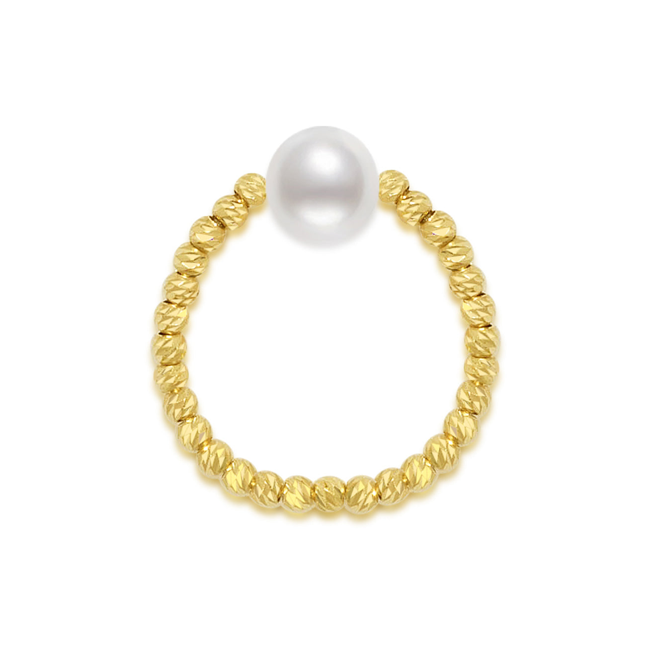 18K Solid Gold Akoya Pearl Ring KR00036 - Elegant Jewelry for Women, Perfect for Weddings, Anniversaries & Special Occasions