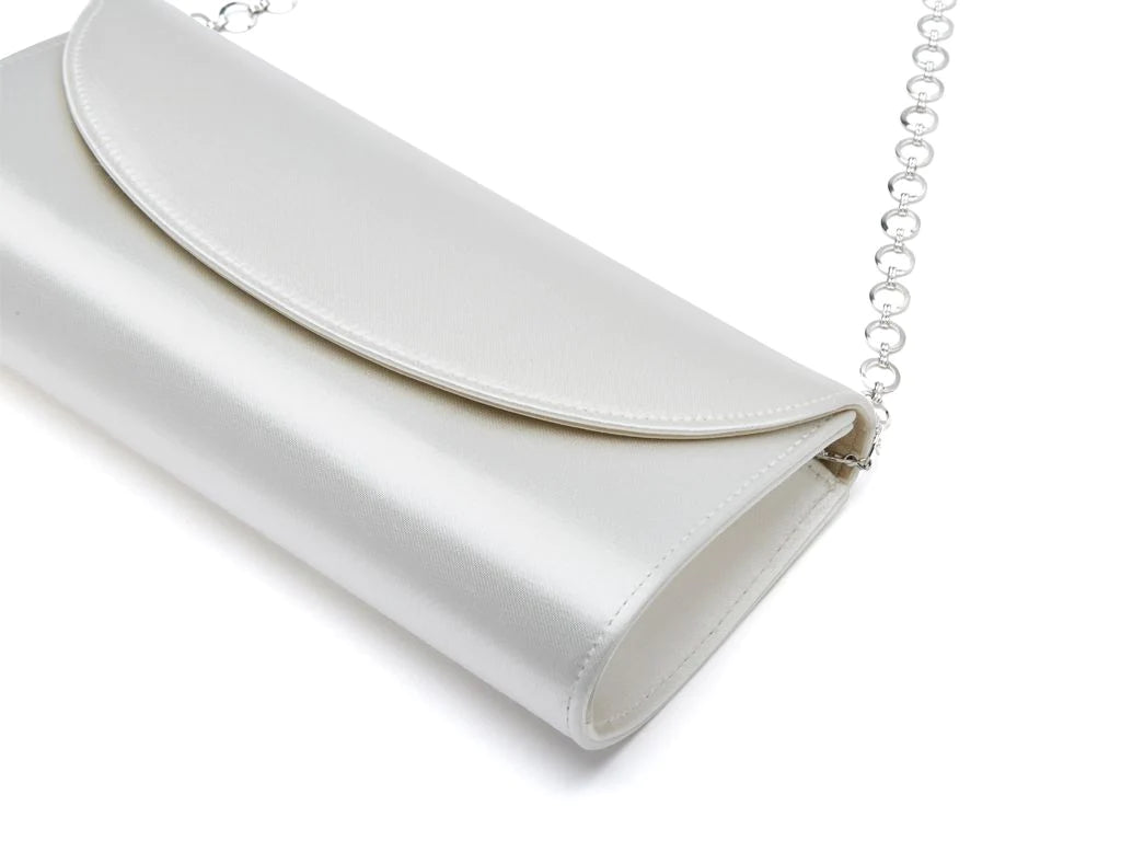 Rainbow Club Ivory Satin Bridal Clutch Bag Celina - Elegant Wedding Purse for Bride, Bridesmaids & Special Occasions | Perfect for Ceremony, Reception & Formal Events