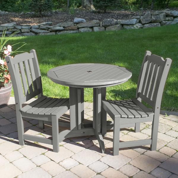 Lehigh Collection 3-Piece Round Outdoor Patio Dining Set - Perfect for Backyard, Garden & Poolside Entertaining
