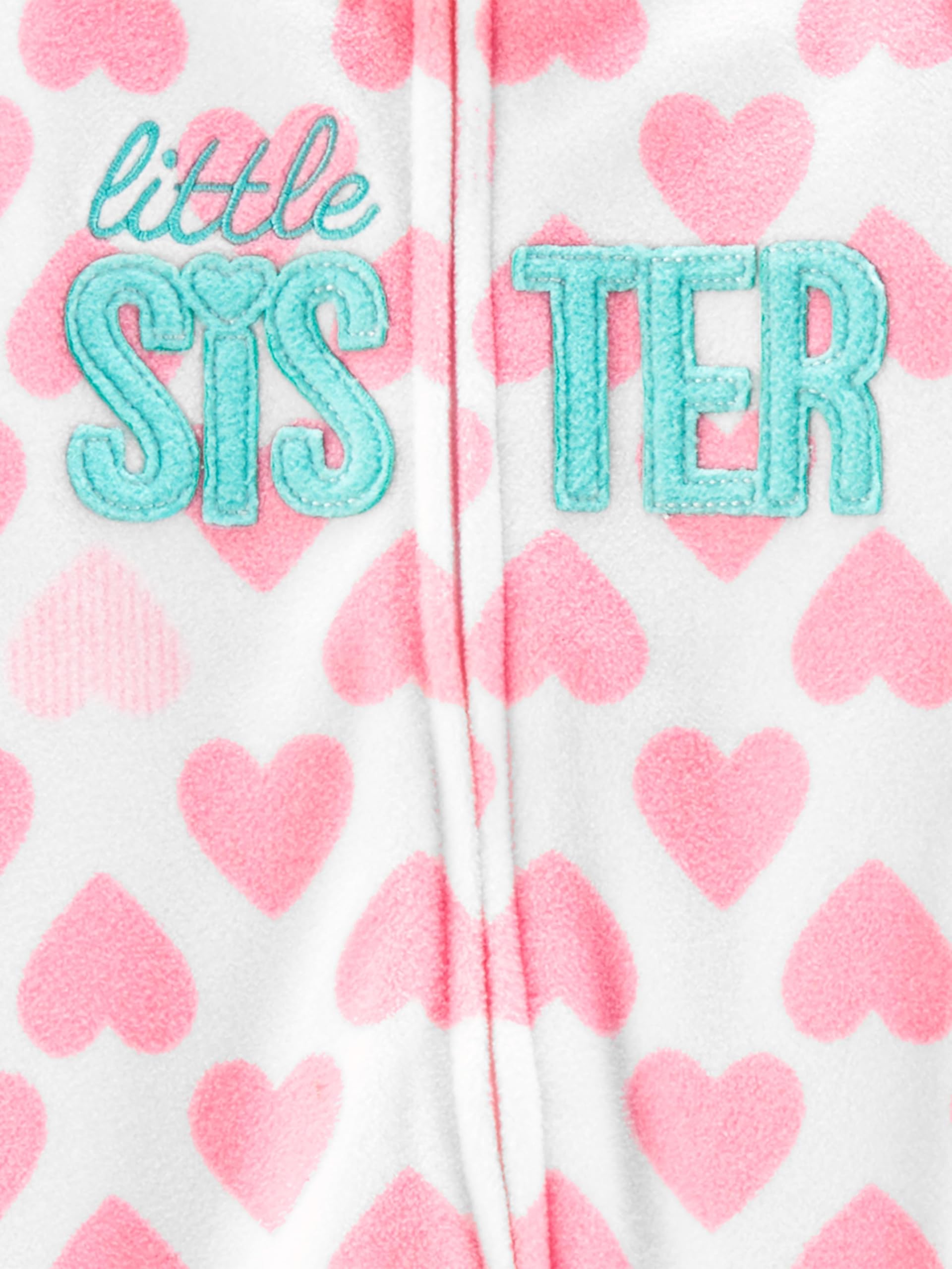 Carter's Baby Girls' Fleece Footed Sleep and Play Pajamas - 2 Pack Set | Soft & Warm Winter Sleepwear for Infants & Toddlers | Perfect for Nursery, Bedtime & Lounging