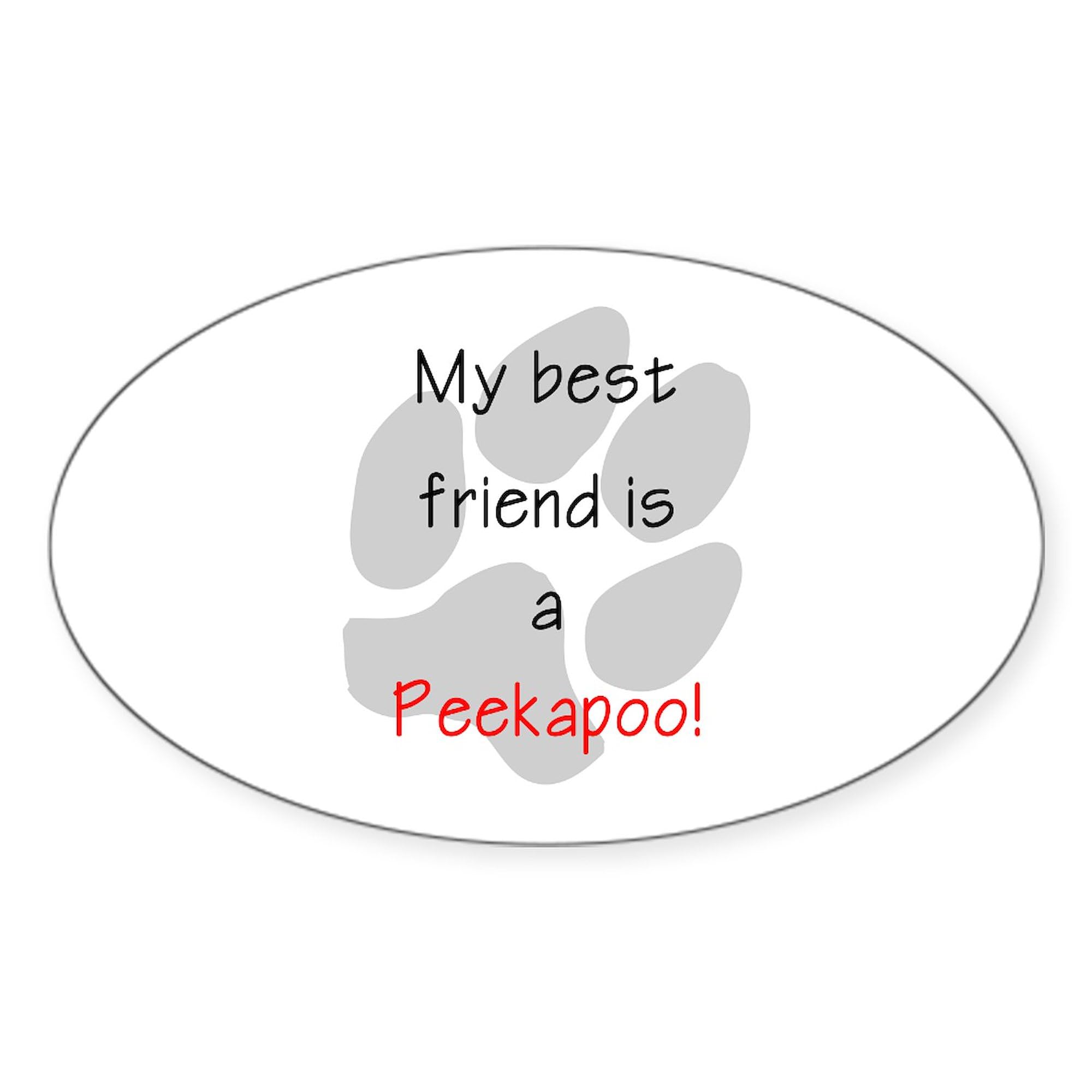 Peekapoo Best Friend Oval Car Bumper Sticker - Perfect for Cars, Laptops, and Water Bottles