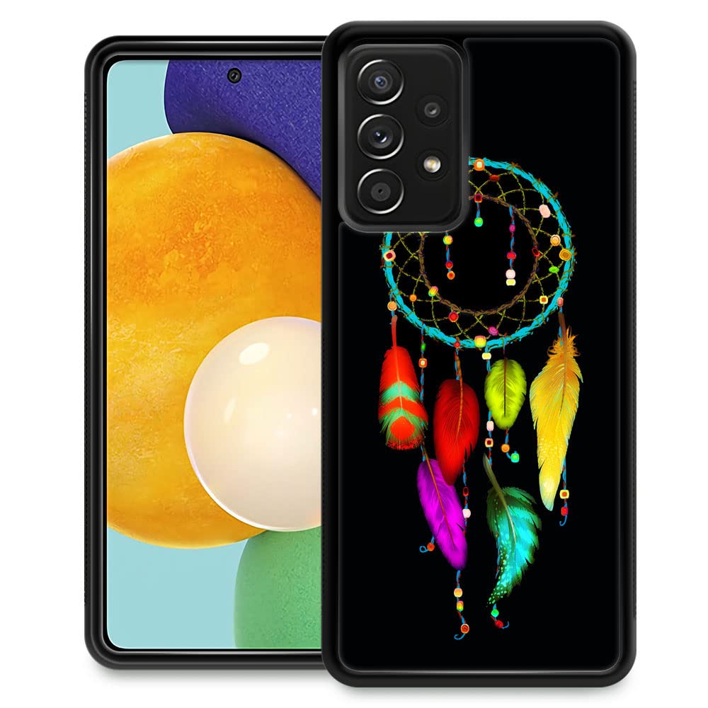 Samsung Galaxy A13 5G Case for Women - Dream Catcher Pattern Shockproof Anti-Scratch Tempered Glass Phone Cover Compatible with 6.5-inch Samsung A13 - Perfect for Daily Use, Travel & Gift Giving