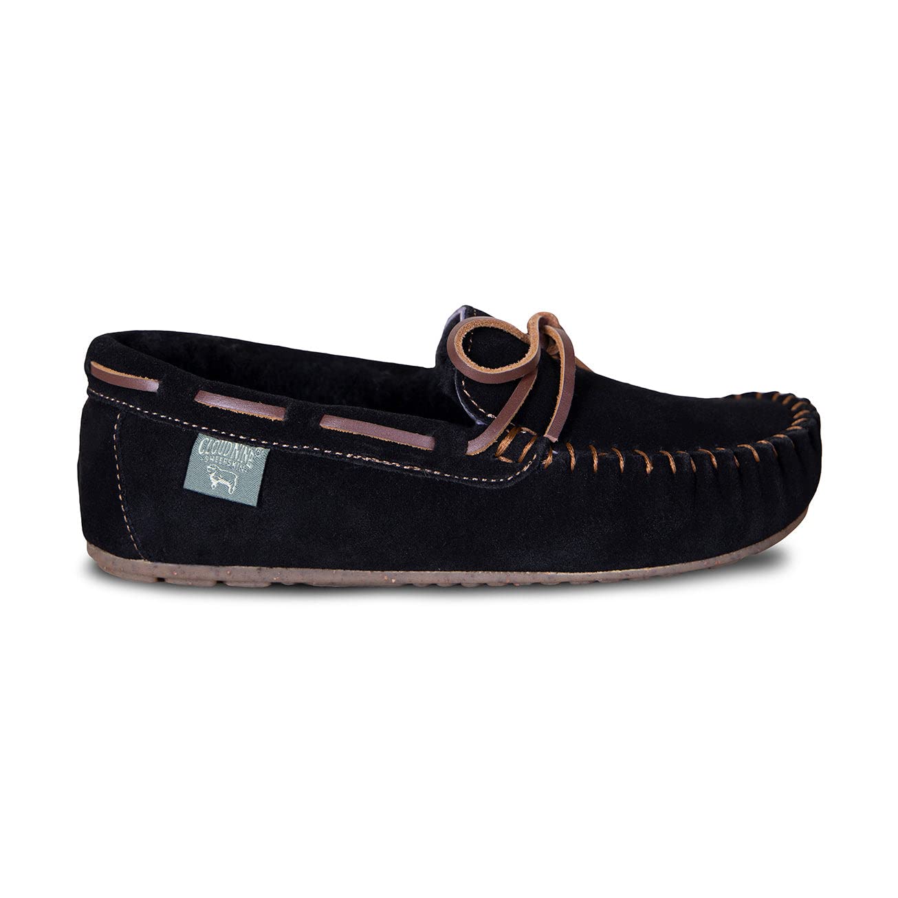 Cloud Nine Women's Sheepskin Slip-On Moccasin Flats - Cozy Indoor/Outdoor House Shoes for Comfort & Style