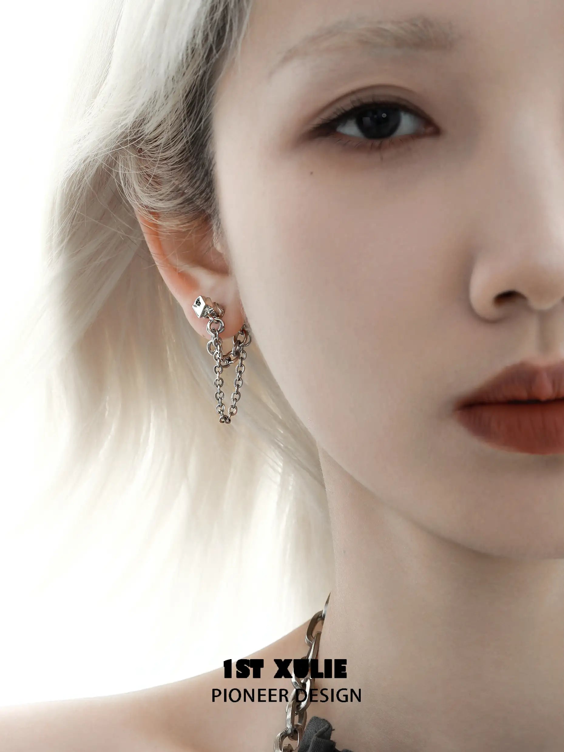 Sterling Silver S925 Block Chain Earrings for Women - Trendy Chunky Link Drop Earrings for Party, Date Night & Everyday Wear