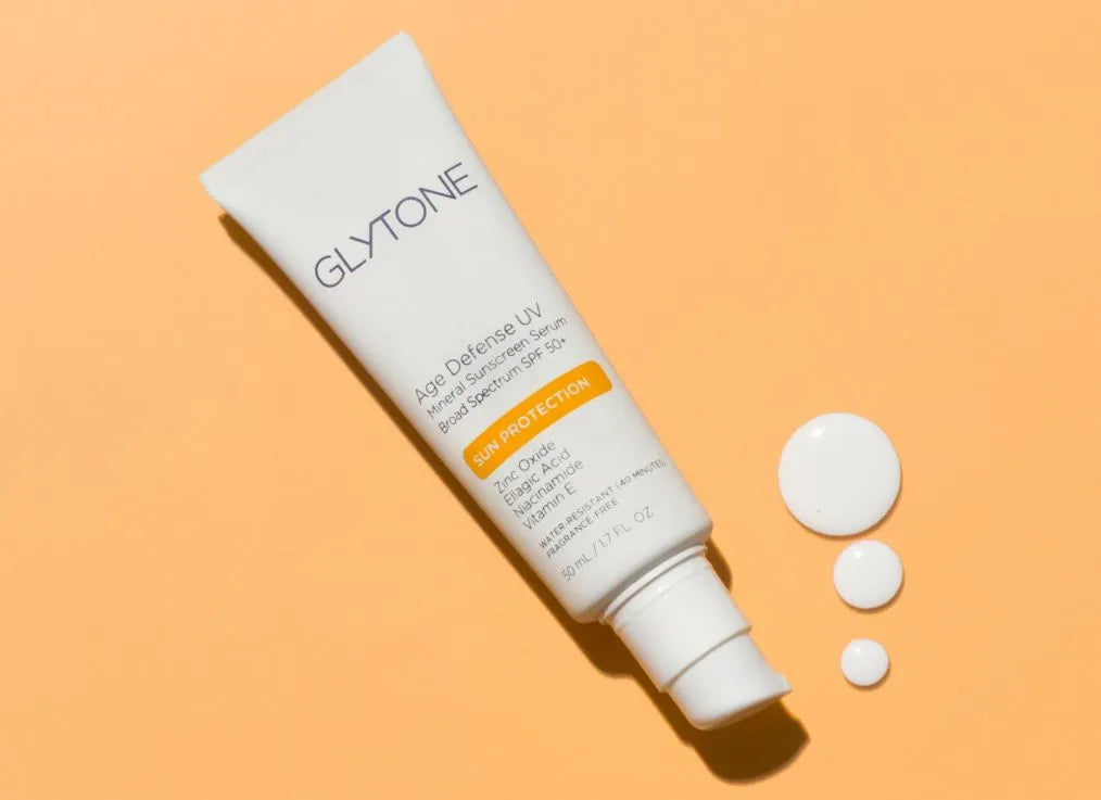 Glytone Age Defense UV Mineral Sunscreen Serum SPF 50+ Broad Spectrum - Anti-Aging Face Sunscreen for Daily Protection & Sensitive Skin | Perfect for Outdoor Activities & Beach Days