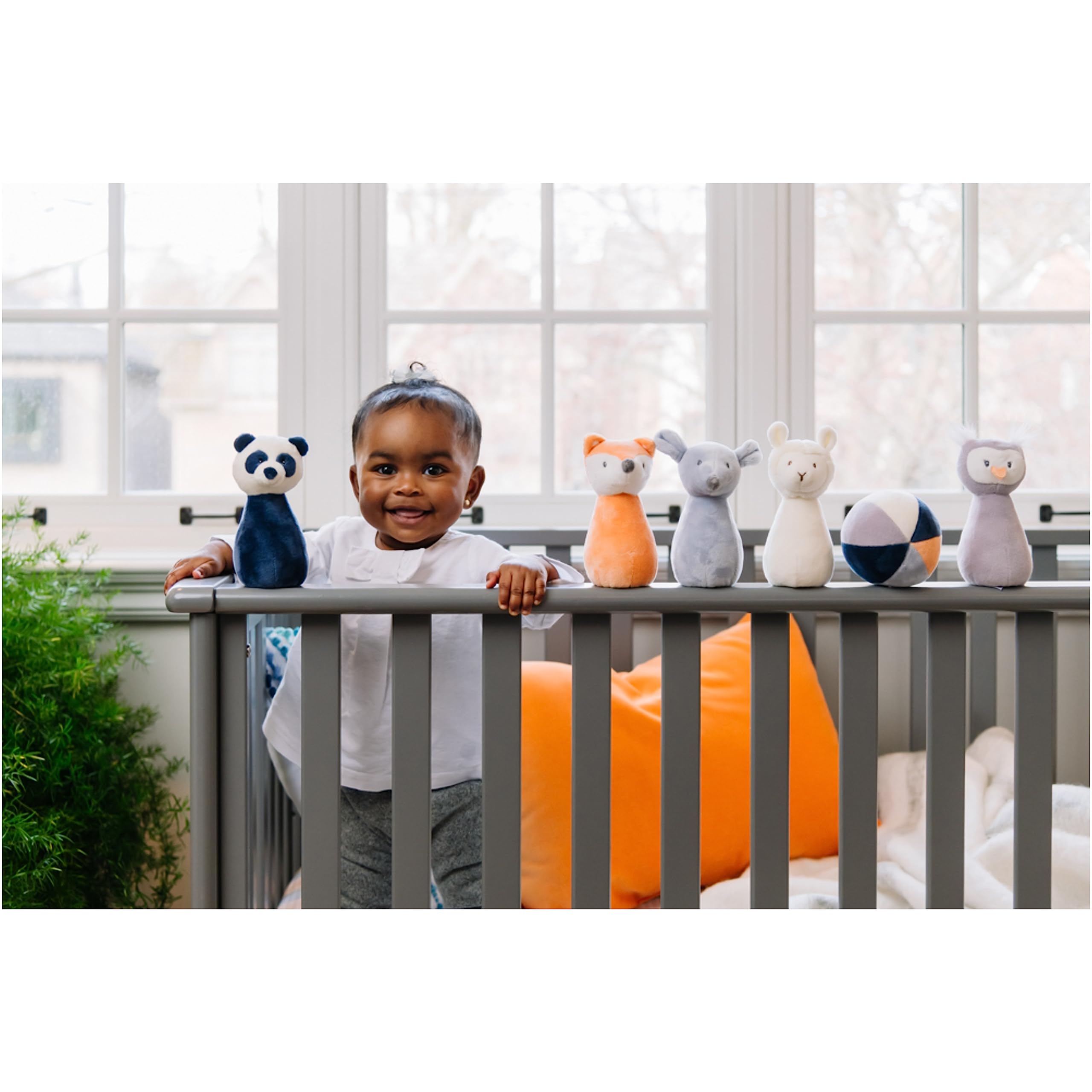 GUND My First Bowling Set - 6 Plush Stuffed Animal Toys for Babies & Toddlers (6 inch) | Soft Baby Toys for Early Learning & Playtime Fun | Perfect Gift for 1st Birthday, Nursery Decor, and Sensory Play