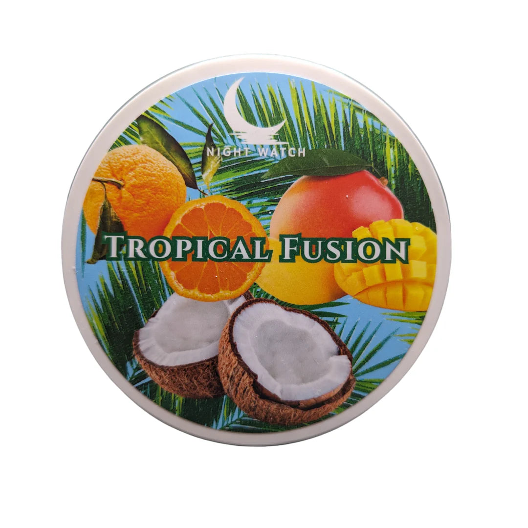 Night Watch Soap Co. Tropical Fusion Shave Soap for Men - Natural Moisturizing Shaving Cream with Coconut & Mango - Perfect for Sensitive Skin & Close Shaves - Ideal for Travel & Daily Grooming Routine
