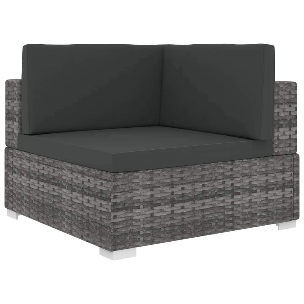 Modern Outdoor Patio Furniture Set - Poly Rattan Garden Sofa with Removable Cushions, Corner Conversation Seat for Backyard, Lawn, Poolside & Terrace - Perfect for Relaxing, Entertaining & Outdoor Gatherings