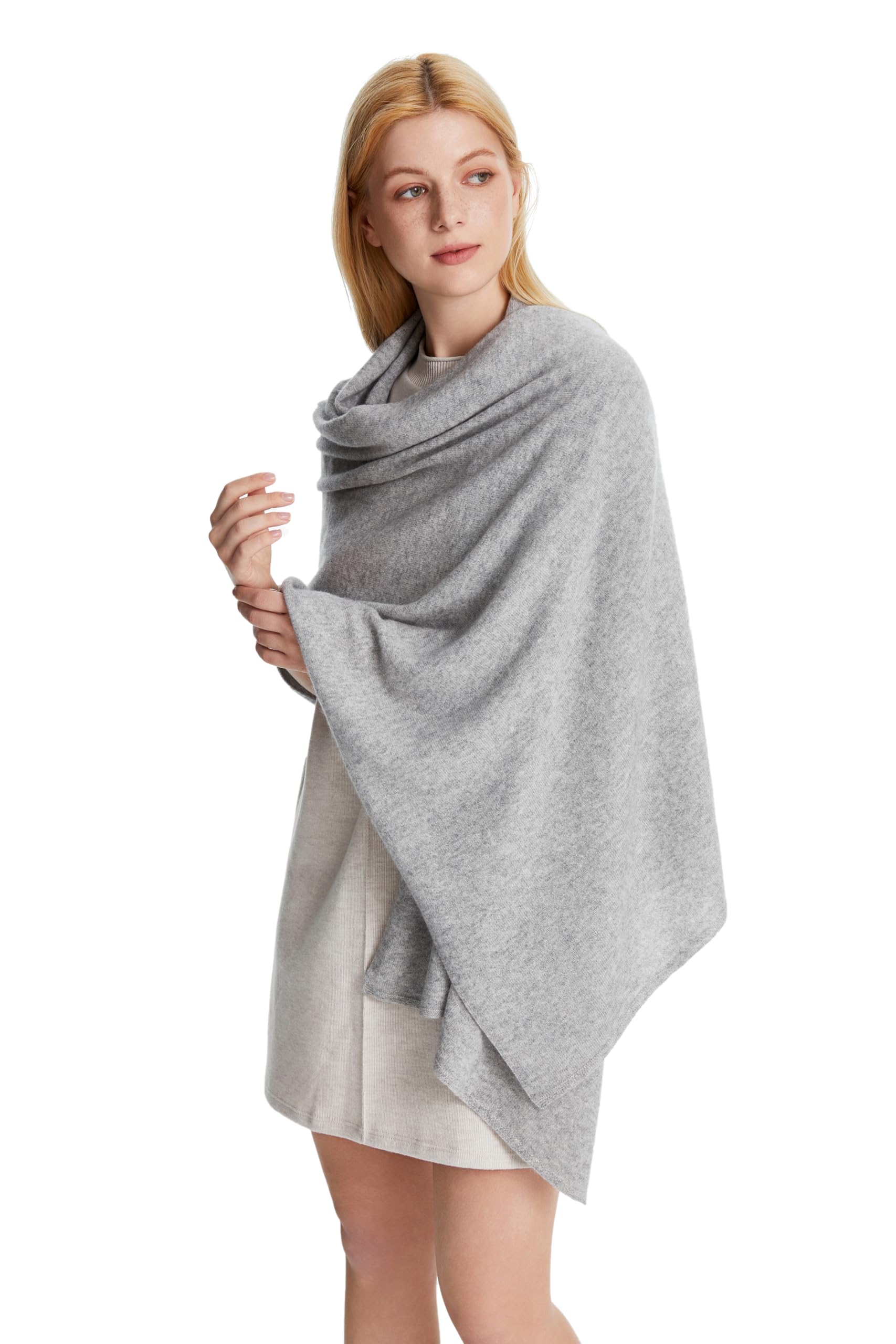 Seasons Comfort 100% Pure Cashmere Shawl Wrap - Ultra Soft, Lightweight & Luxurious for Women - Perfect for Travel, Office & Evening Events