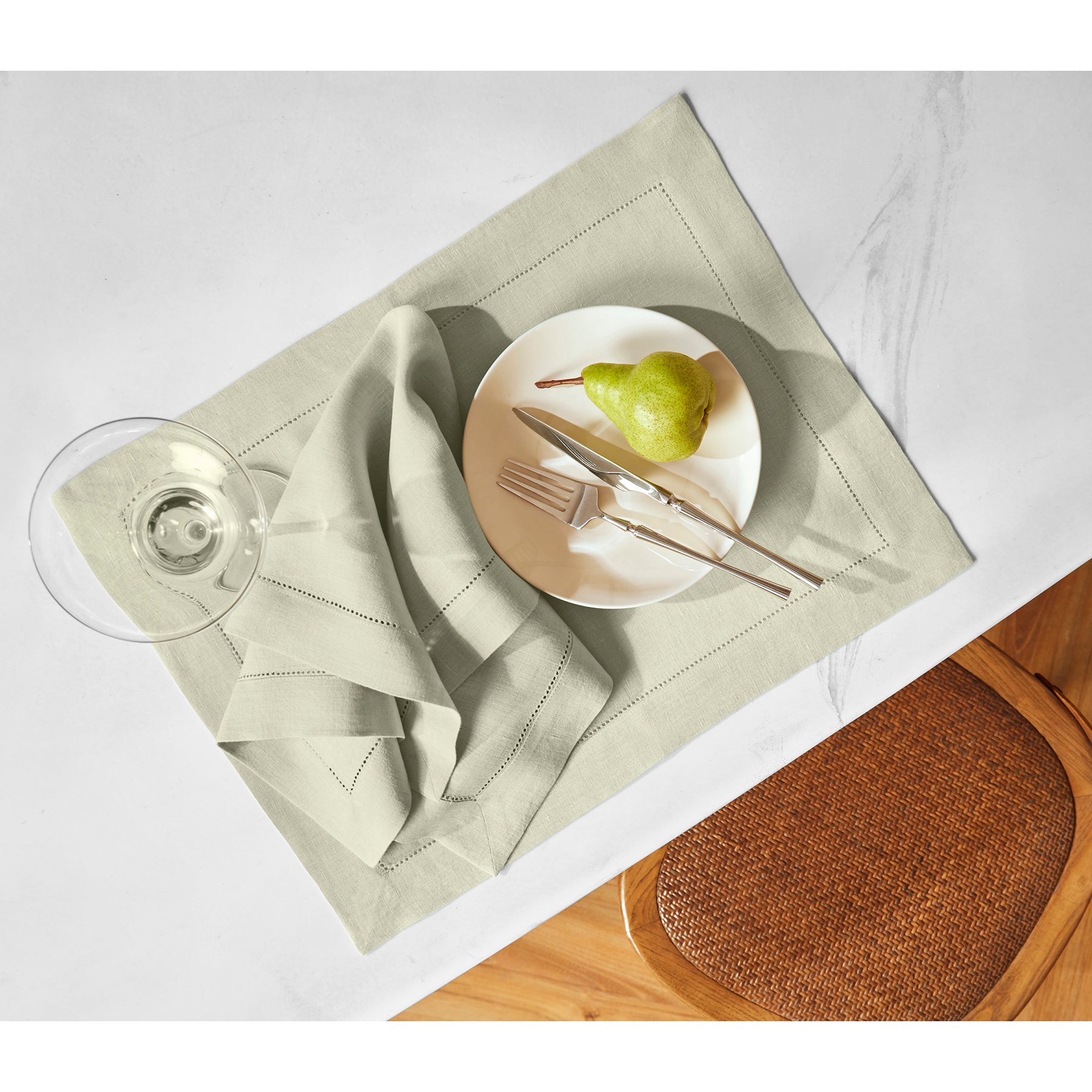 Sonoma Hemstitch Placemats Set of 4 - Premium Cotton Table Mats for Dining - Perfect for Dinner Parties, Holiday Meals & Home Decor