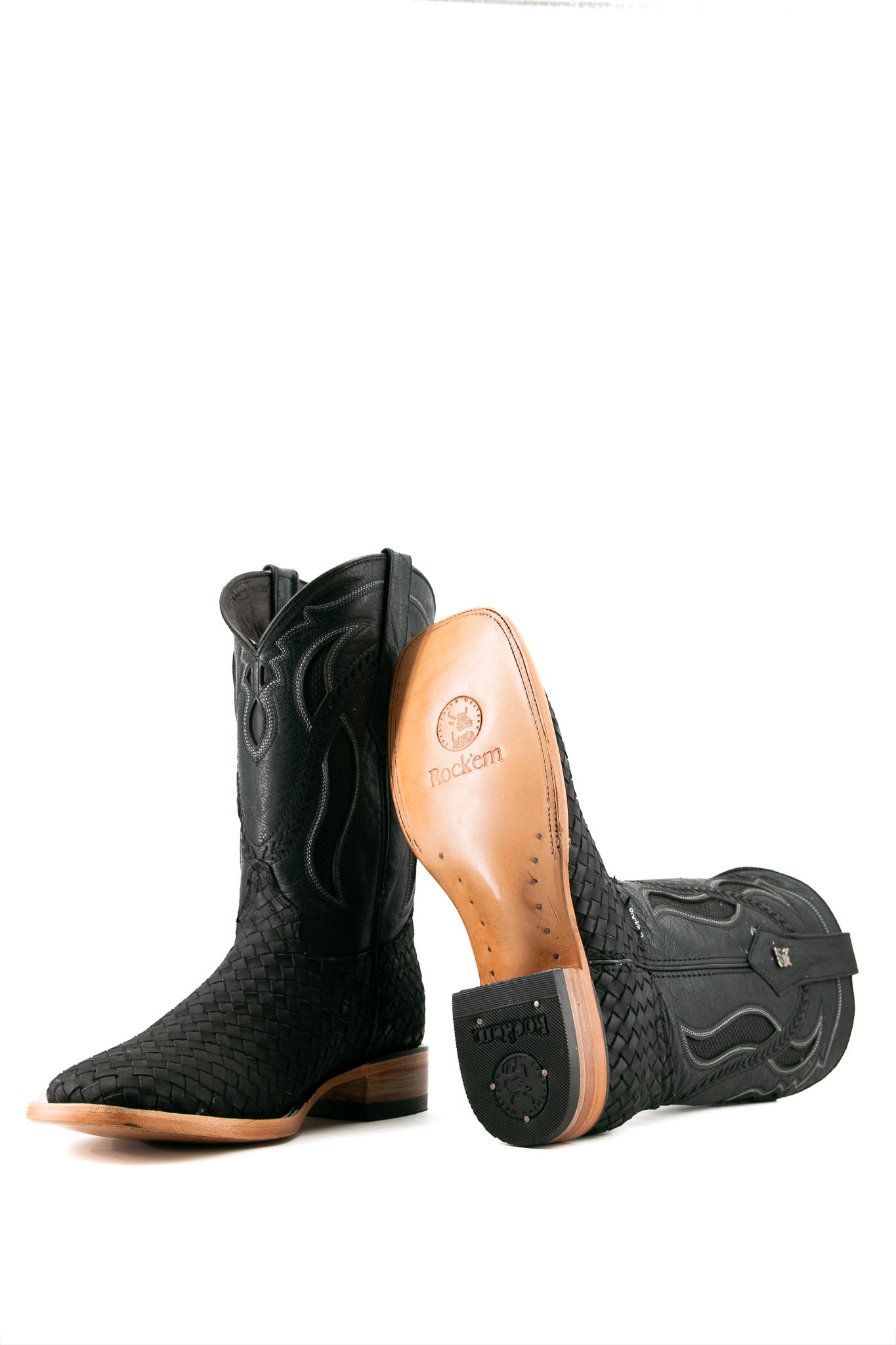 Handmade Serbia Woven Square Toe Cowboy Boots for Men & Women - Western Style Leather Ankle Boots for Country Dancing, Rodeo & Outdoor Adventures