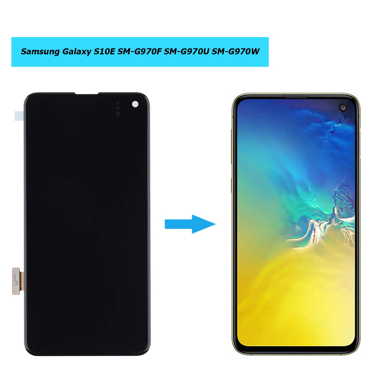 Original AMOLED Screen Replacement for Samsung Galaxy S10e SM-G970F/G970U/G970W - LCD Touch Display with Installation Tools - Perfect for DIY Phone Repair & Screen Replacement