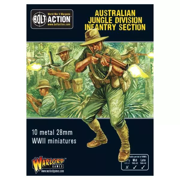 Australian Jungle Division Infantry Section - WWII Military Miniature Figures for Wargaming & Historical Collectors - Perfect for Tabletop Battles & Display