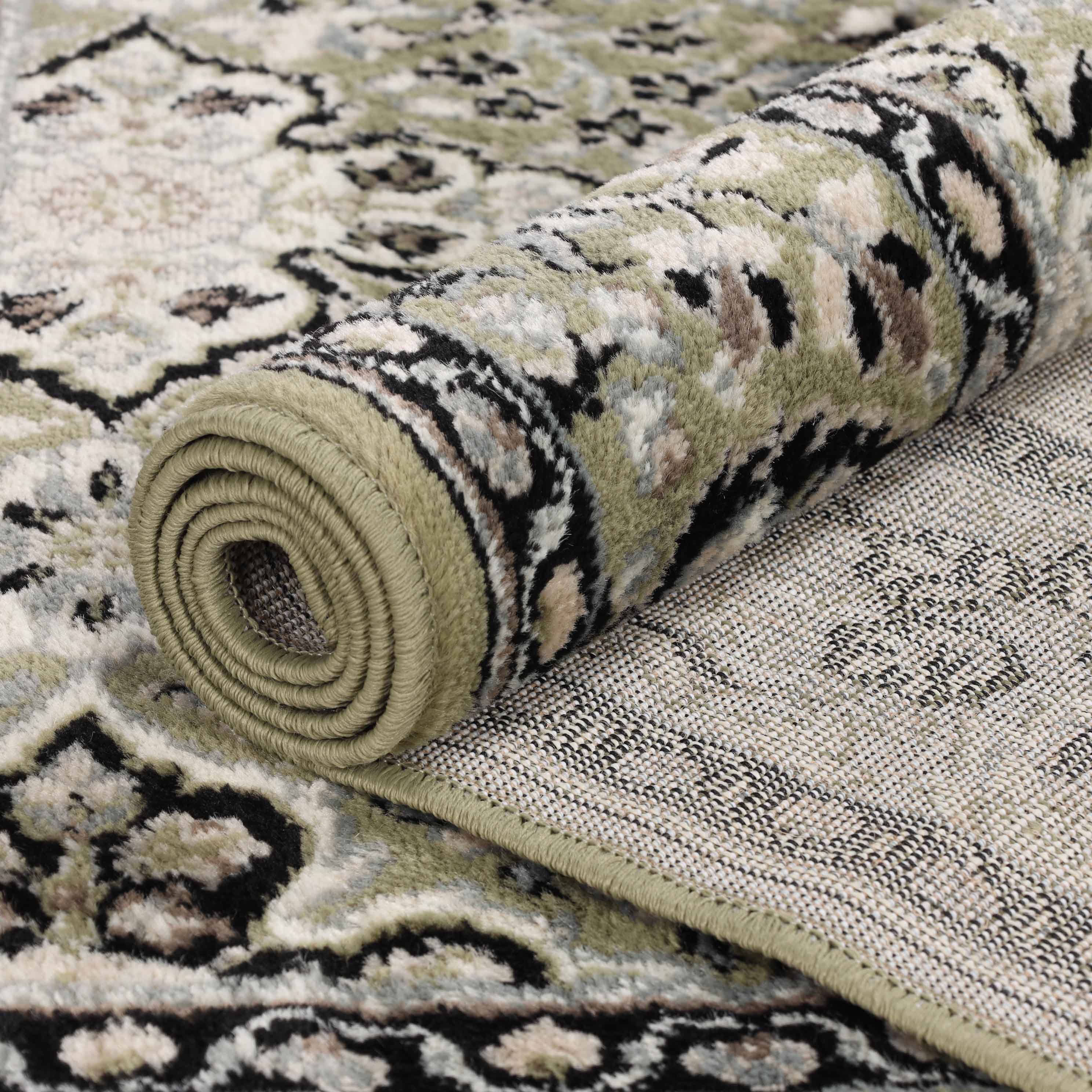 Radcliffe Traditional Floral Medallion Indoor Area Rug - Soft Non-Slip Living Room Carpet for Bedroom, Dining Room & Home Decor