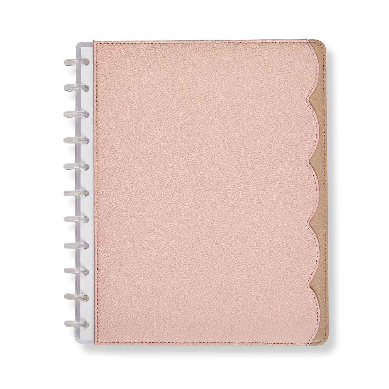 Circa Scalloped Foldover Notebook - Refillable Leather Journal for Writing, Sketching & Note Taking - Perfect for Office, School & Travel Use