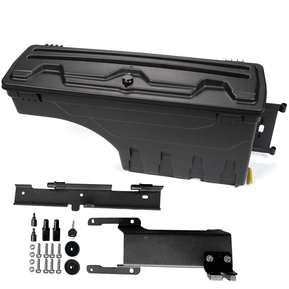 Lockable Truck Bed Tool Box for Ford F150 2015-2020 | Right Passenger Side Storage Organizer | Durable Cargo Management for Camping & Work Tools