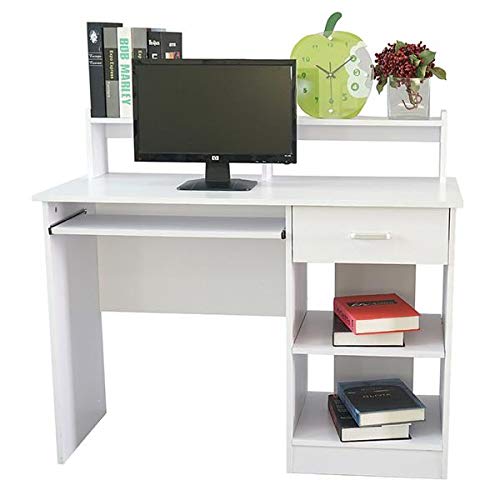 Modern E1 15MM Chipboard Computer Desk - White Home Office Desk for Small Spaces, Gaming & Study - Sturdy Workstation for Laptops & PCs