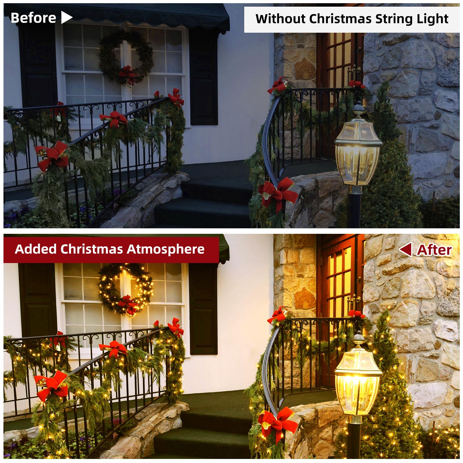 240 Count 66FT LED Mini Christmas Lights - UL Certified Waterproof Connectable String Lights with Green Wire, Warm White for Christmas Tree, Wreath & Holiday Decor - Perfect for Indoor/Outdoor Home, Party & Wedding Decoration