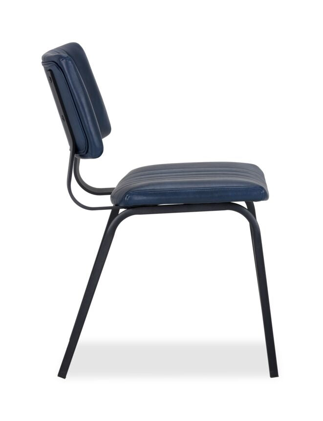 Berkley Side Chair Bravo Admiral - Modern Dining Room Chair for Kitchen, Living Room, and Office - Comfortable Upholstered Seat with Sturdy Metal Legs