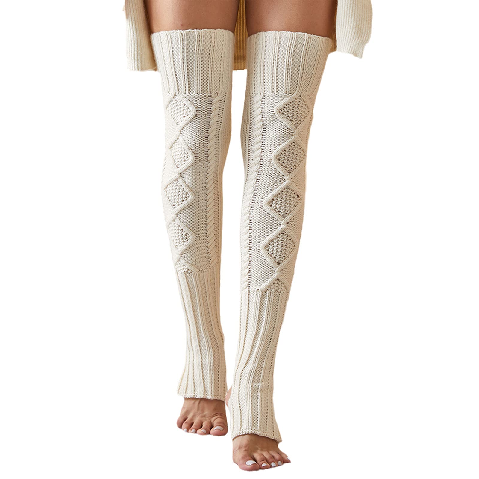 Women's Thigh High Socks - Cable Knit Over Knee Boot Stockings, Extra Long Winter Leg Warmers for Women | Perfect for Boots, Cold Weather & Fashion Outfits