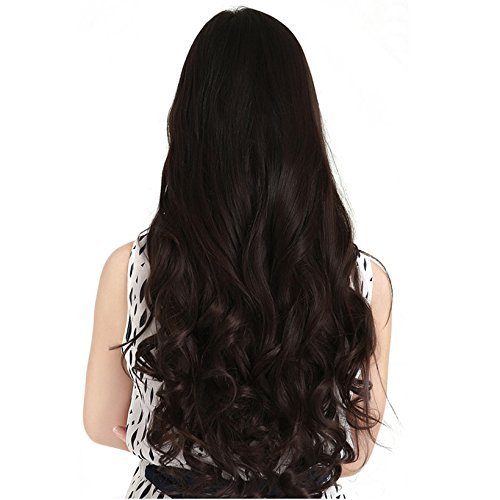 CHANDERKASH Natural Brown Synthetic Hair Extensions with 5 Clips - Seamless Blending for Everyday Wear & Party Hairstyles | Heat Resistant Hair Accessories for Women