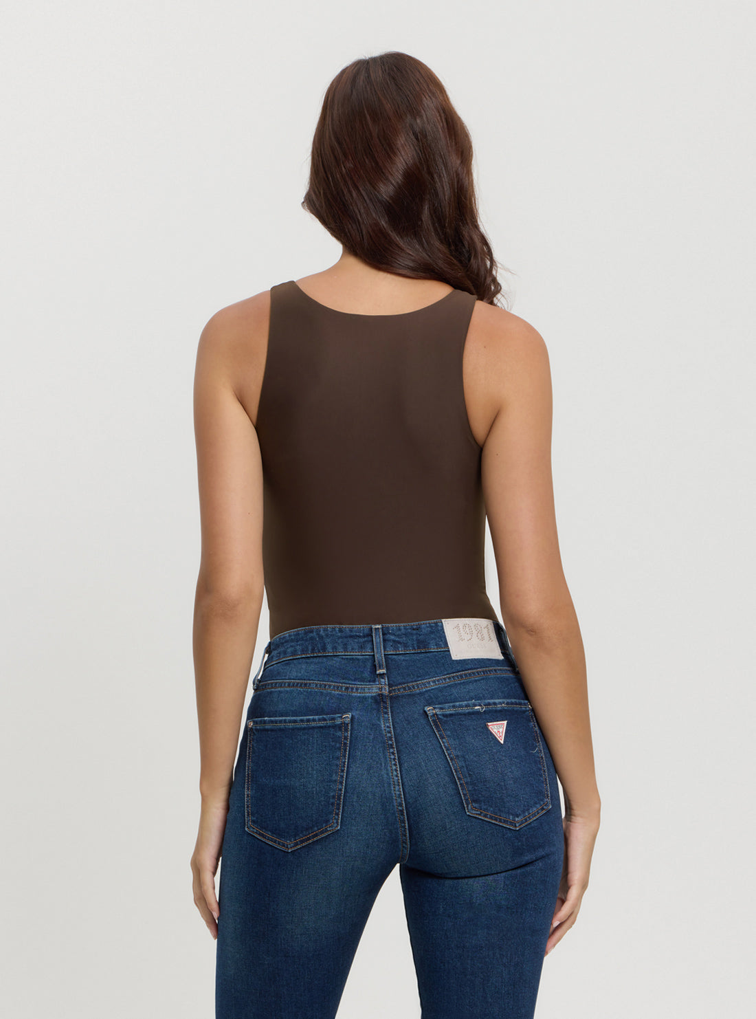 Brown Kim Bodysuit for Women - Soft Stretchy Comfortable Bodysuit Top - Perfect for Layering, Casual Wear & Everyday Outfits