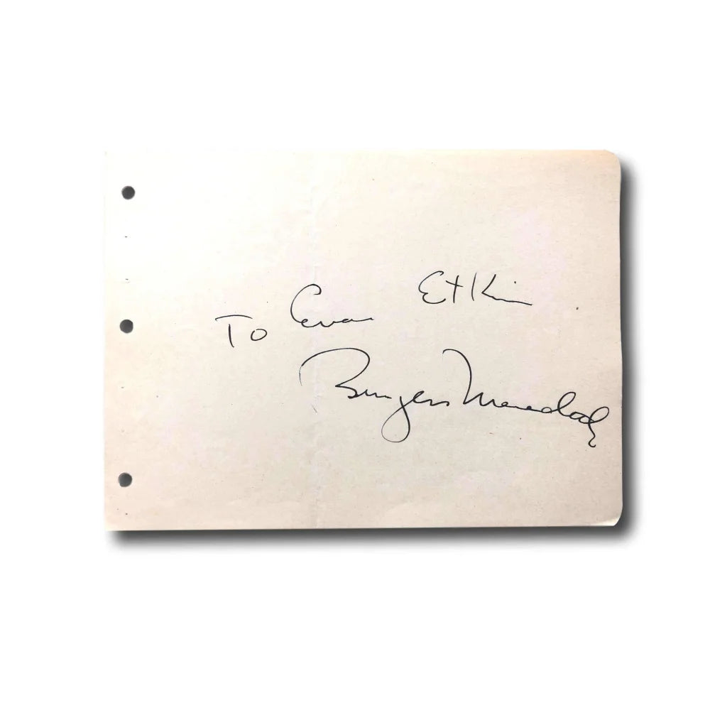Burgess Meredith Hand Signed Autographed Album Page Cut with JSA COA - Batman Actor Memorabilia for Collectors & Fans - Perfect for Framing, Display, and Gift Giving
