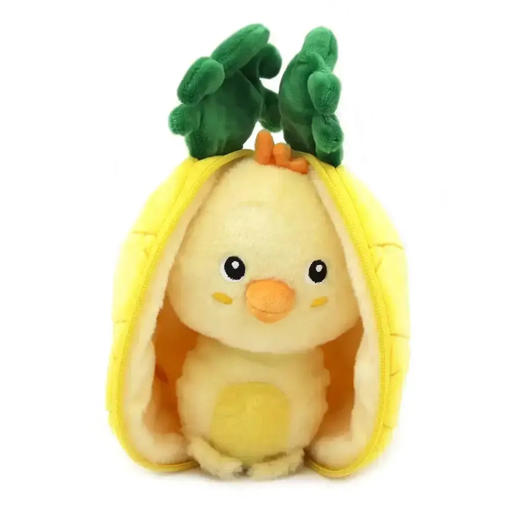 Speedy Monkey Flipetz Plush Toy - Cute Nugget the Chick & Pineapple Stuffed Animals for Kids | Perfect for Gifts, Nursery Decor, and Cuddling