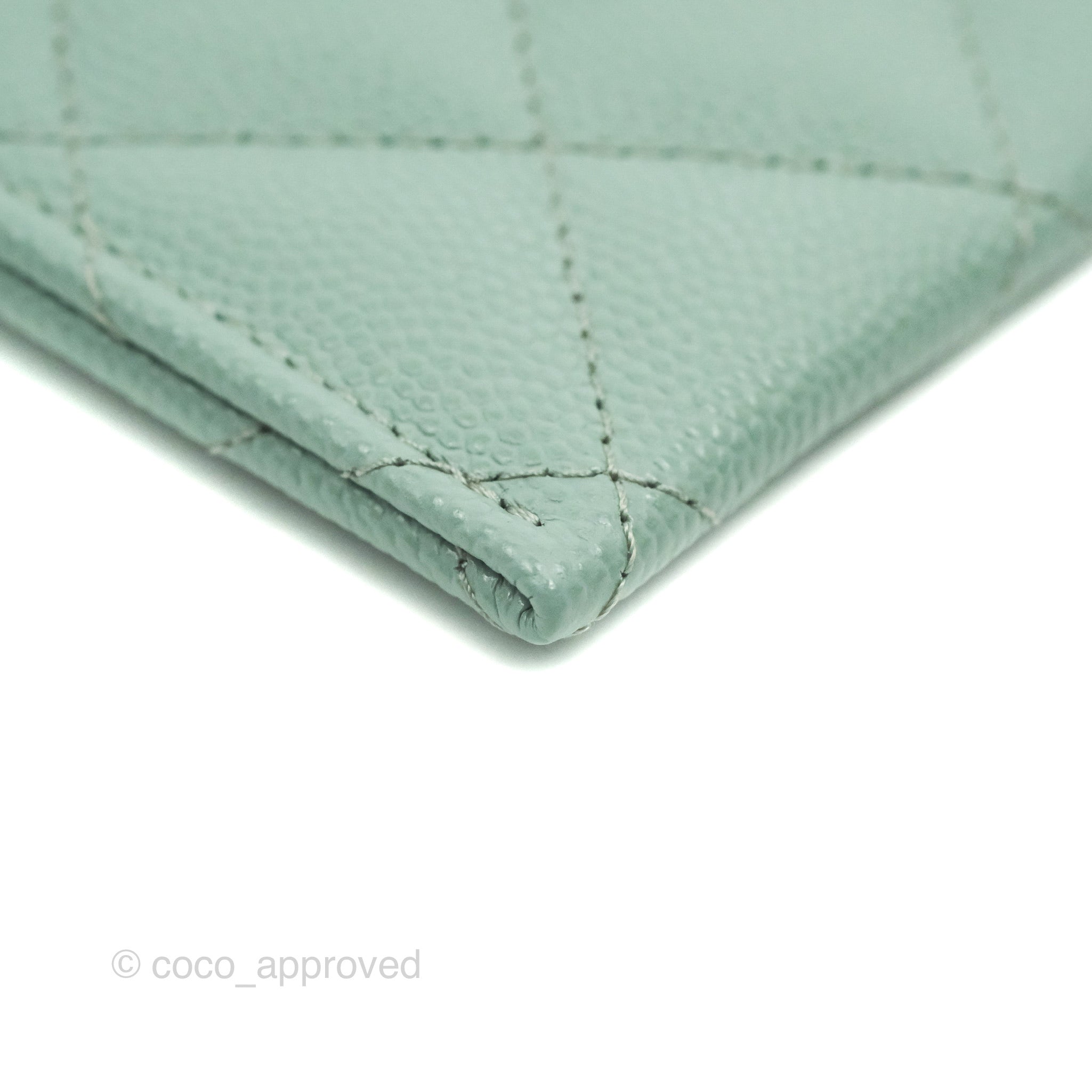 Chanel Classic Flat Card Holder in Tiffany Blue - Caviar Leather with Gold Hardware | Perfect for Everyday Use & Gift Giving