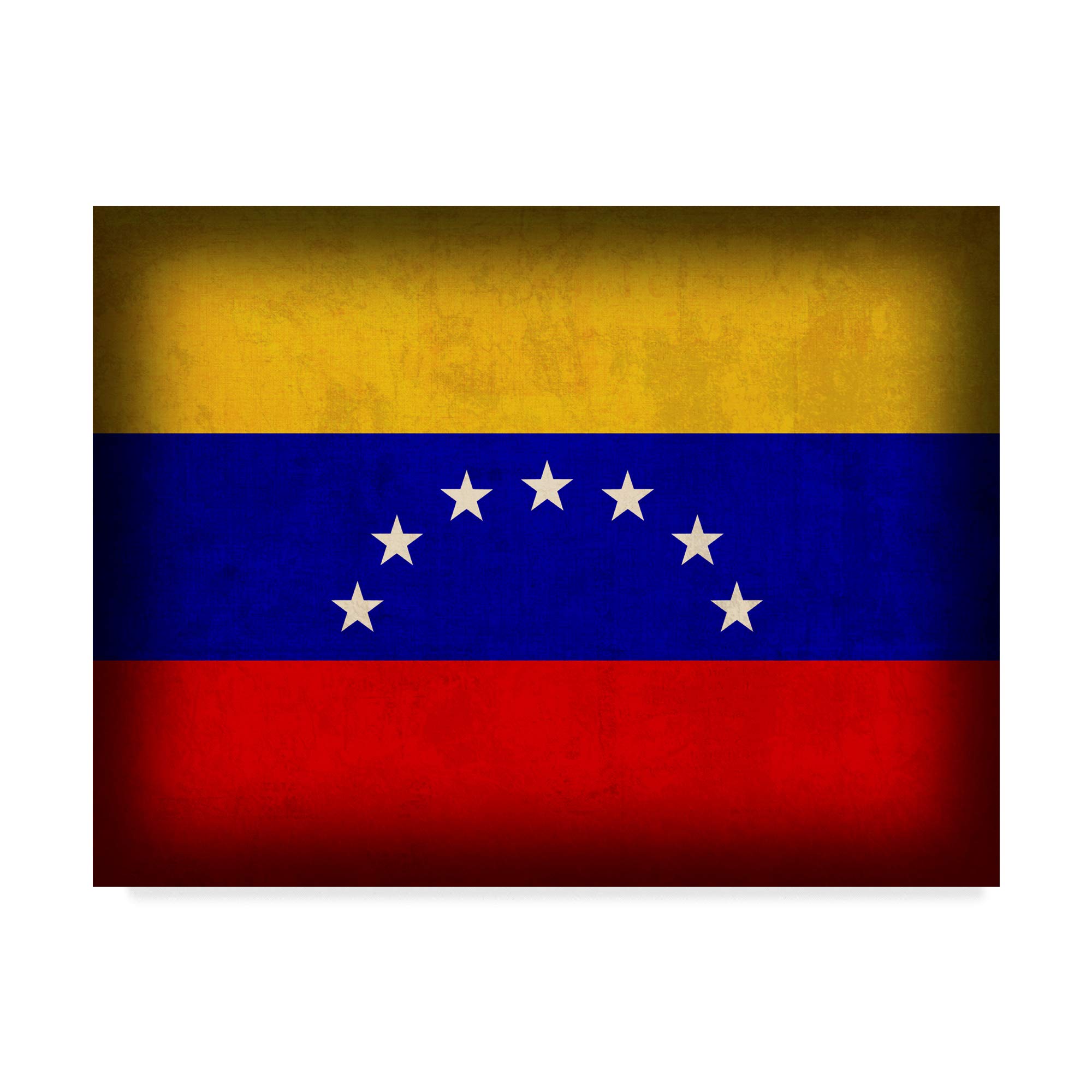 Venezuela Distressed Flag Canvas Wall Art - Vintage Patriotic Home Decor - Perfect for Living Room, Office & Man Cave Decorations