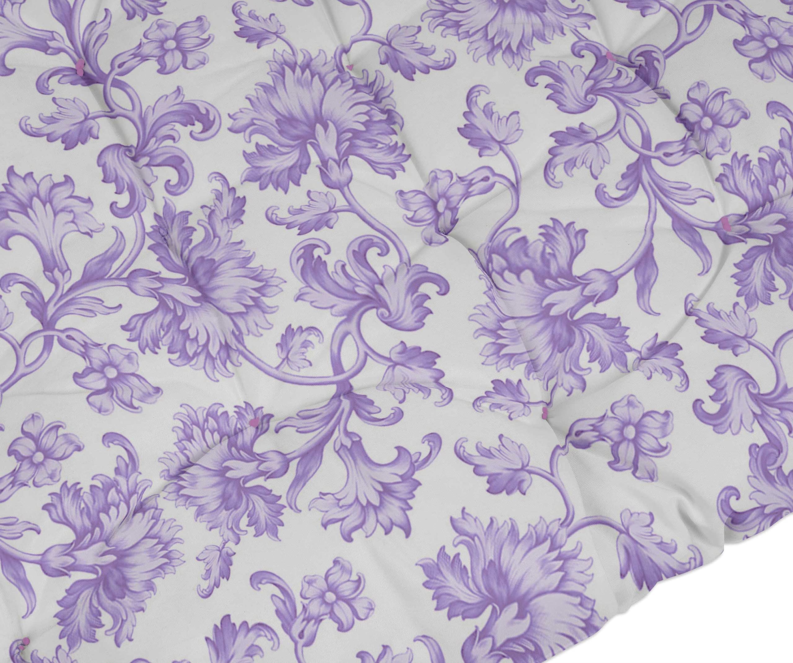 Printed Rocking Chair Sofa Cushion with Ties - Quilted Thick Padded Seat Cushion for Chaise Recliner, Garden, Outdoor Terrace & Bench - 74 x 23 Inches Dusty Purple - Perfect for Patio Furniture, Sunroom Decor & Backyard Relaxation