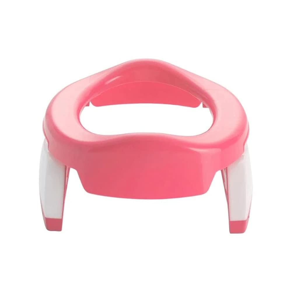 WPYYI Adjustable Baby Potty Training Seat with Ladder - Foldable Toddler Toilet Trainer for Boys & Girls (Pink) | Ideal for Home Bathroom Use & Travel Potty Training