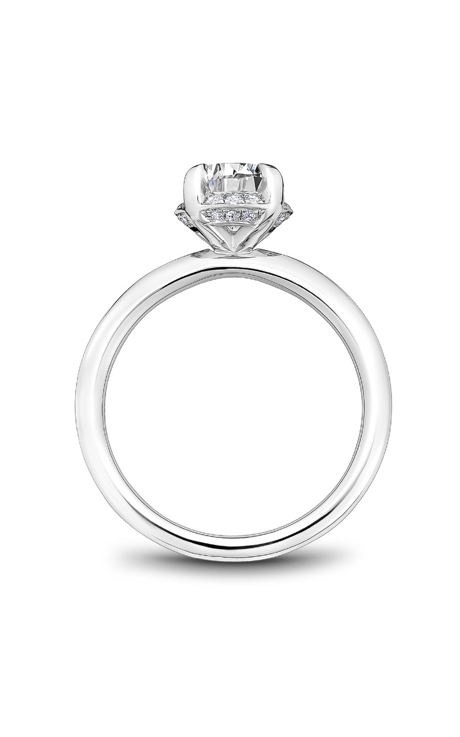 Noam Carver B520 01A Diamond Engagement Ring for Women - 14K White Gold Bridal Wedding Band, Perfect for Proposals, Anniversaries & Special Occasions