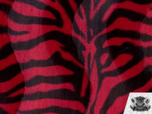 Velboa Faux Fur Zebra Print Fabric - Red & Black Soft Plush Material by The Yard for DIY Blankets, Costumes, and Home Decor Projects