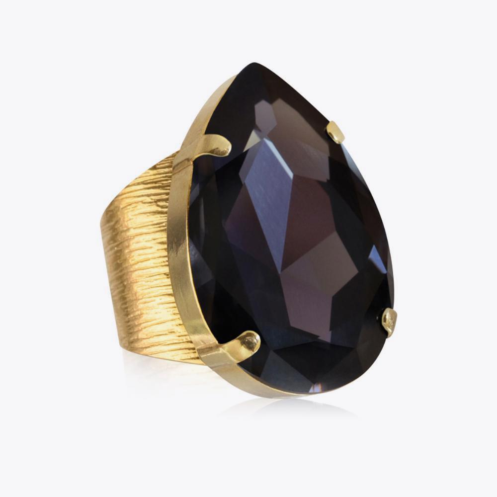 Stylish Graphite Drop Ring for Women - Elegant Minimalist Jewelry for Everyday Wear, Date Nights & Special Occasions
