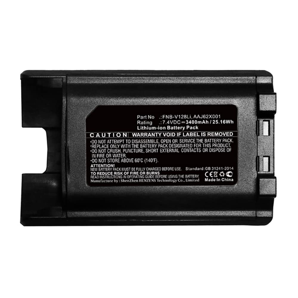 Synergy Digital 2-Way Radio Battery - 3400mAh Li-ion Replacement for Vertex VX-870 & FNB-V128Li | Long Lasting 7.4V Power Supply for Walkie Talkies | Perfect for Construction, Security & Outdoor Adventures