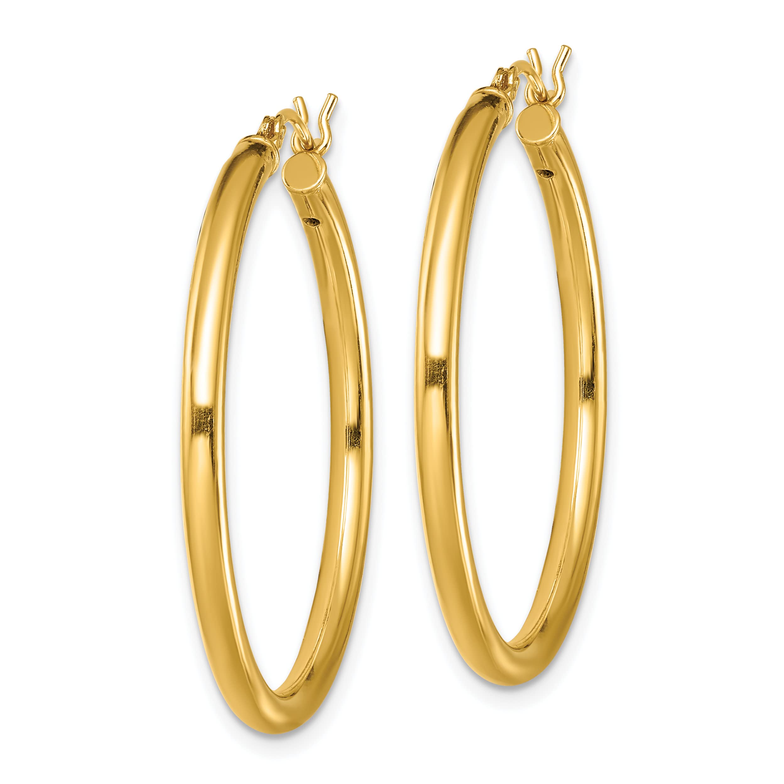925 Sterling Silver Gold Plated 2.5x35mm Large Round Hoop Earrings for Women - Elegant Everyday Jewelry, Perfect for Parties, Dating & Special Occasions